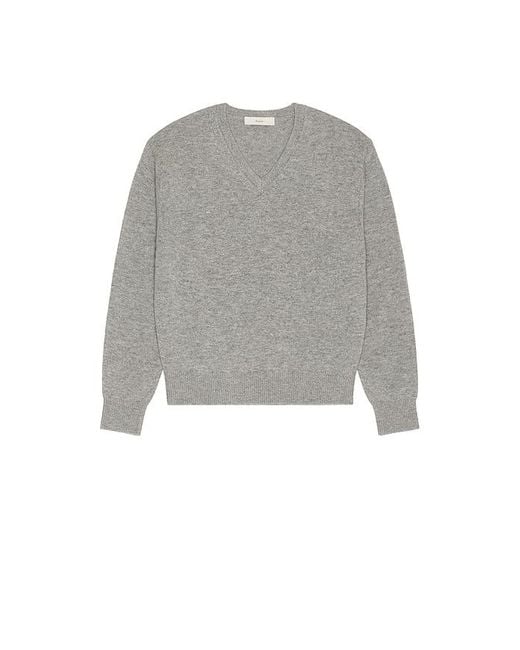 DUNST Gray Cashmere V-Neck Sweater for men