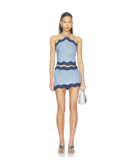 retroféte Blue Iselda Denim Skirt