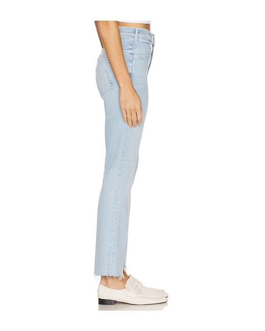 Mother Blue The Hustler Ankle Fray Jeans