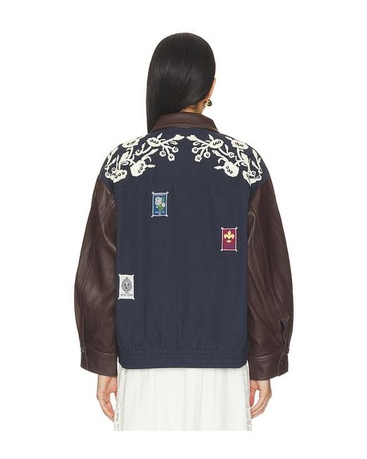 Sea Blue Georgie Sportswear Embroided Jacket