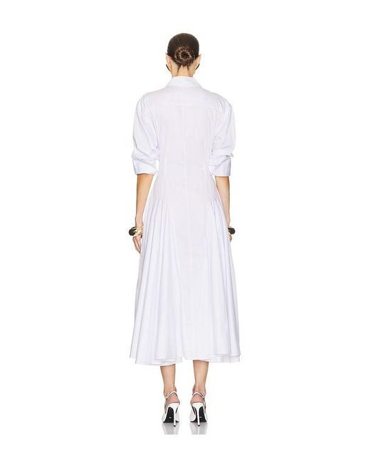 Helsa White Godet Shirt Dress