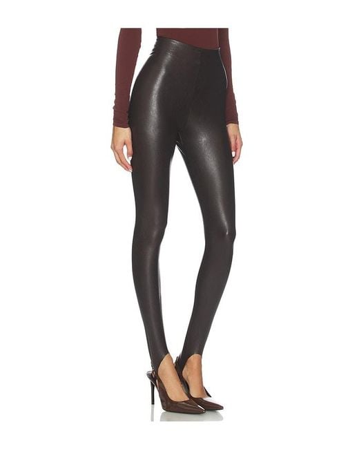 Commando Black Faux Leather Stirrup Legging
