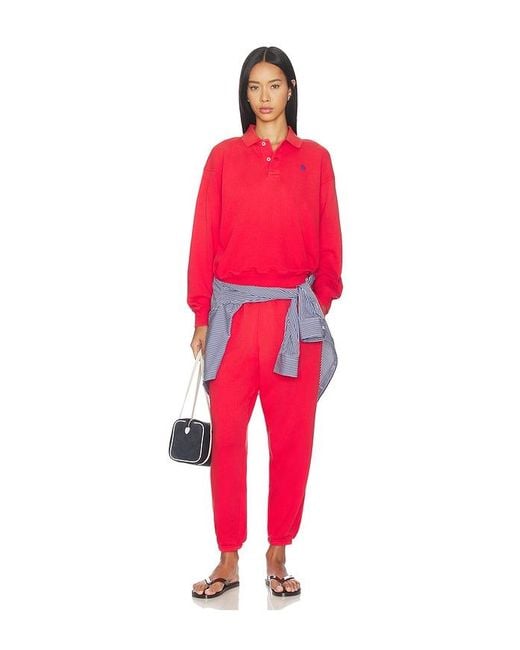 Polo Ralph Lauren Red Island Fleece Polo Sweatshirt