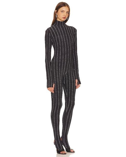 Norma Kamali Black Long Sleeve Turtle Catsuit With Footie