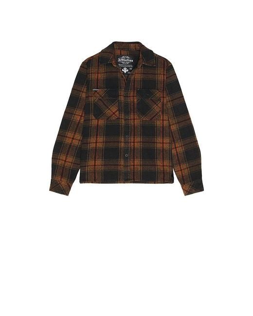 Affliction Black Live Fast Flannel Shirt for men