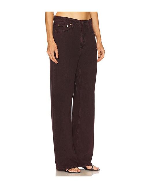 Rag & Bone Red Featherweight Logan Wide Leg Jeans