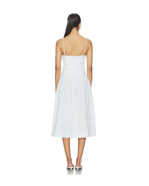 For Love & Lemons White Georgia Gingham Midi Dress