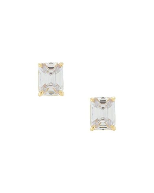 Shashi Metallic Emerald Cut Stud Earrings
