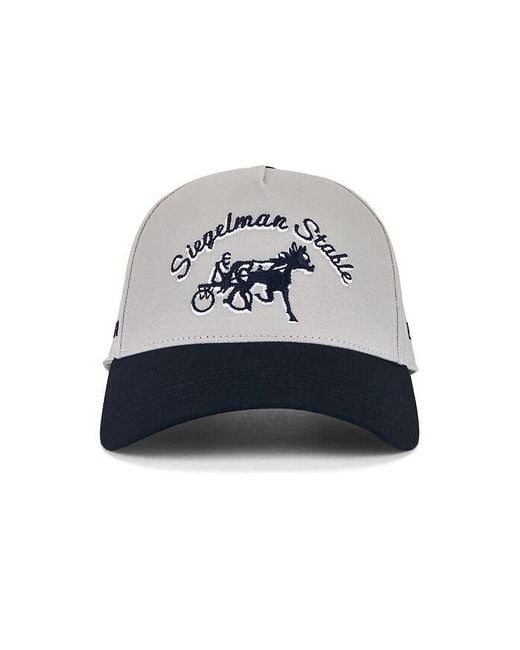 Siegelman Stable Blue Embroidered Five Panel Hat for men