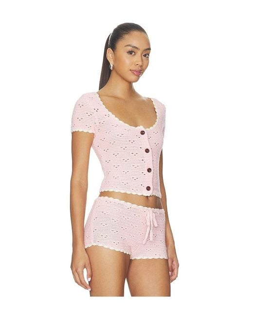 MAJORELLE Pink Bernadette Short Sleeve Top