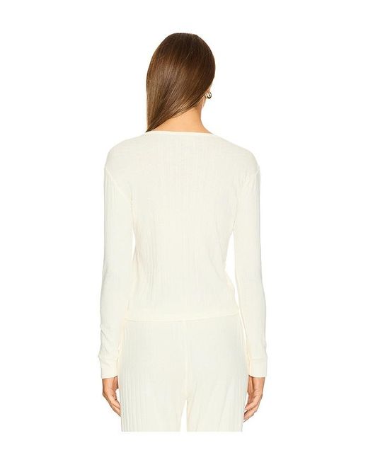 DONNI. White Pointelle Long Sleeve