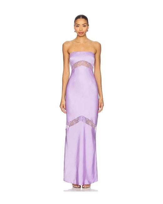 Runaway the Label Purple Melrose Strapless Maxi Dress