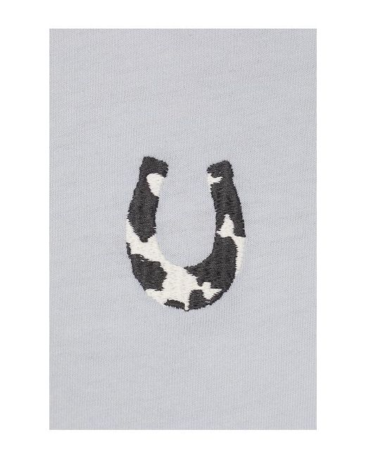 Daydreamer White Cow Pattern Horseshoe Meet & Greet Long Sleeve Top
