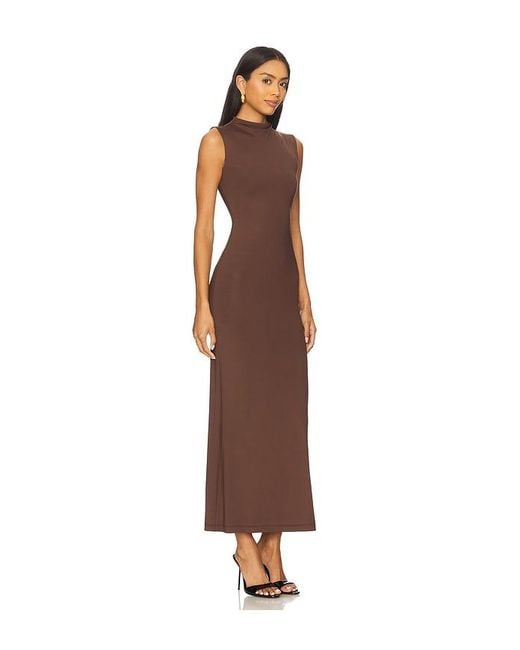 Bardot Brown Veneda High Neck Maxi Dress
