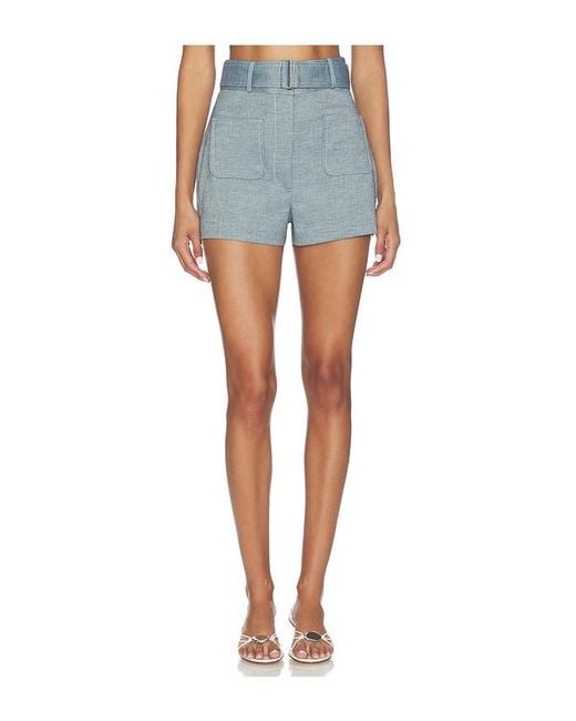Matthew Bruch Blue Belted Pocket Short