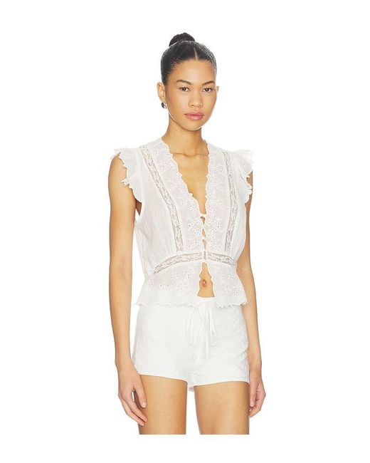 Free People White Day Dreamer Top