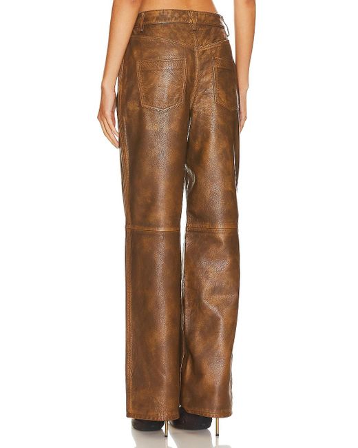 Nbd Clarissa Leather Pants Brown