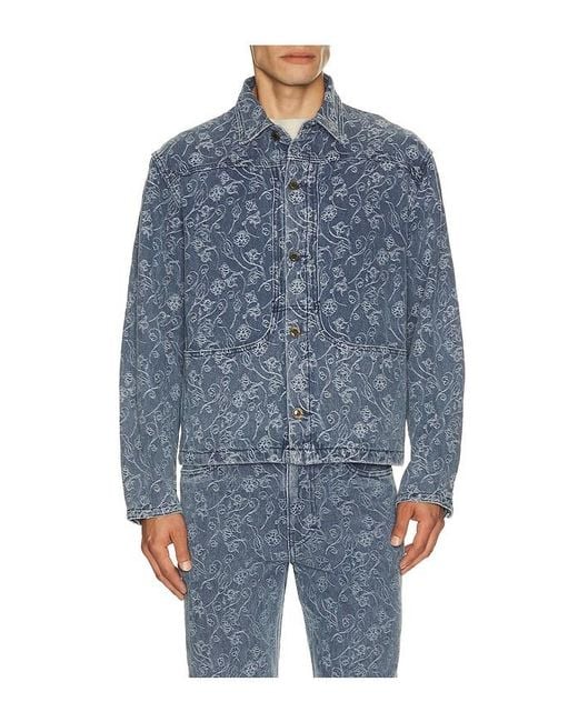Honor The Gift Blue Floral Utility Jacket for men