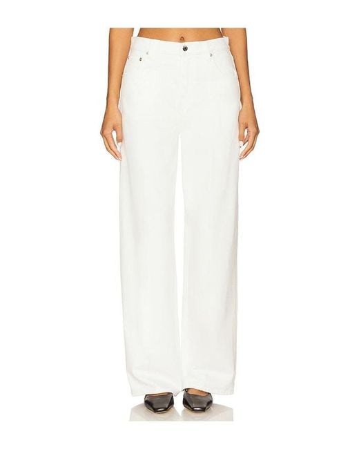 Pistola White Tate High Rise Bowed Wide Jeans