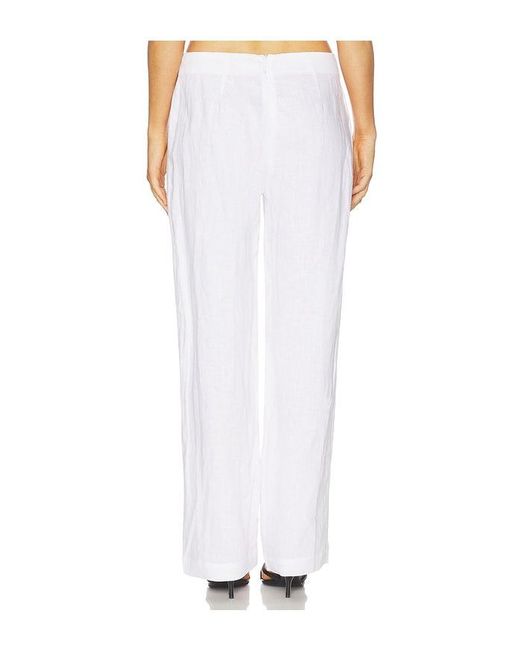 AEXAE White Linen Flat Pant