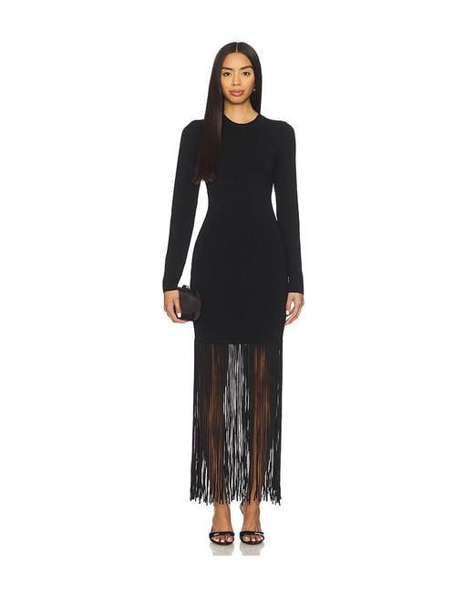 Nicholas Black Fiorella Long Sleeve Dress With Fringe
