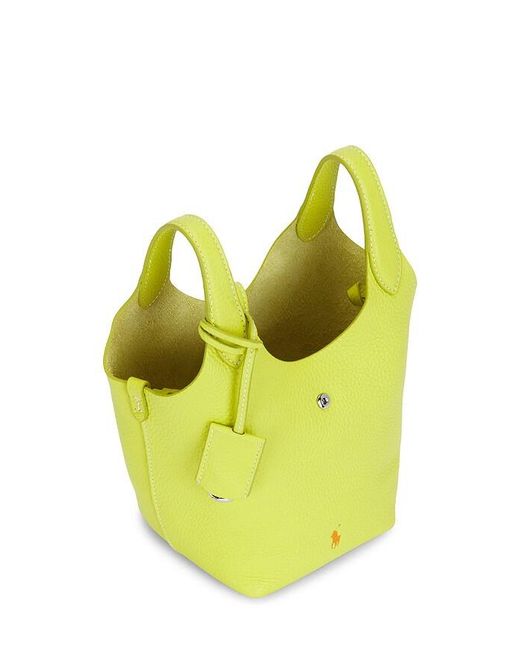 Polo Ralph Lauren White Shiny Drum Pebble Small Crossbody Bag