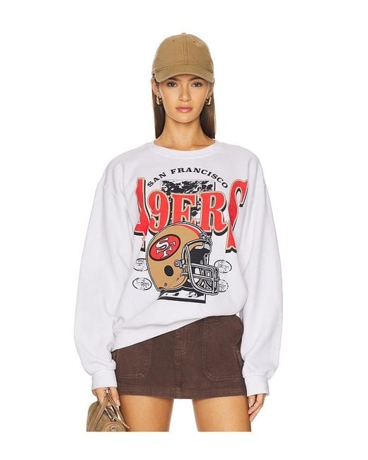 Junk Food White 49Ers Conversion Crew Fleece Sweatshirt