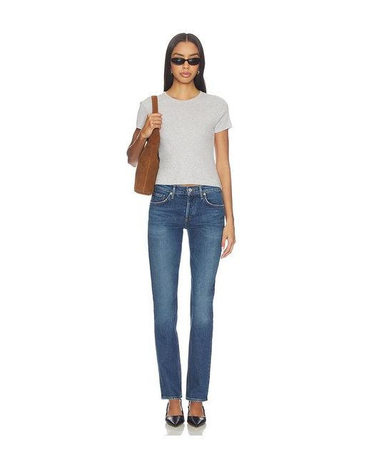 Agolde Blue Cocktail Low Rise Stacked Skinny Jeans