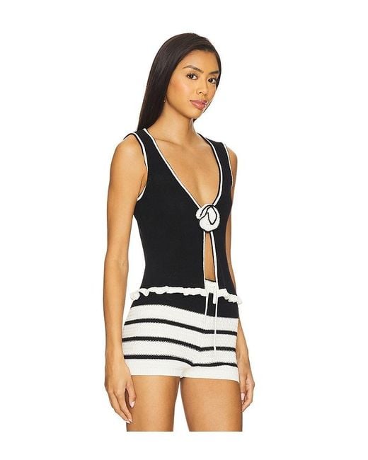 Lovers + Friends Black Nindi Knit Top