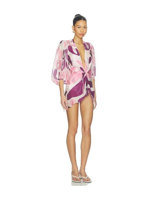 Adriana Degreas Red Bold Floral Shirt