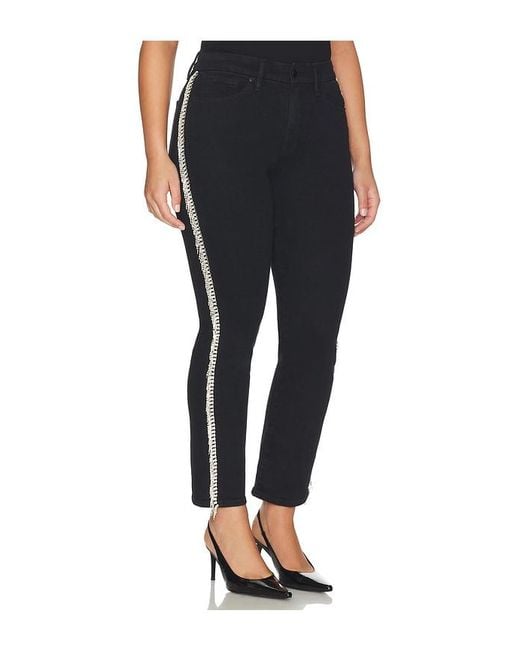 GOOD AMERICAN Black Good Legs Straight Diamond Jeans
