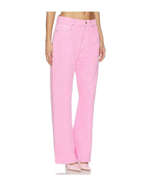 Casablanca Pink Monogram Denim Jean
