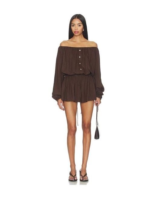 Tularosa Brown Kai Linen Romper