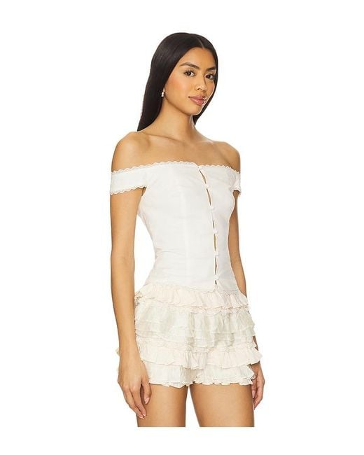 Lovers + Friends White Kitty Top