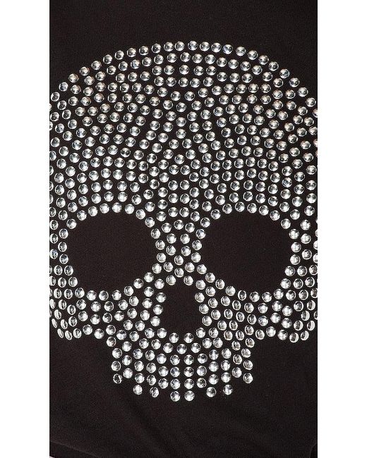 Lauren Moshi Black Sloane Nailhead Skull Button Up Denim Shirt