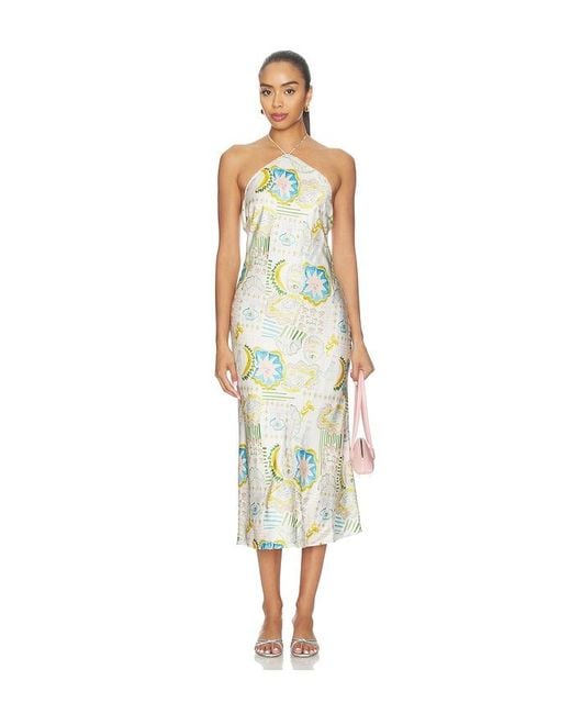 For Love & Lemons White Tide Pool Midi Dress