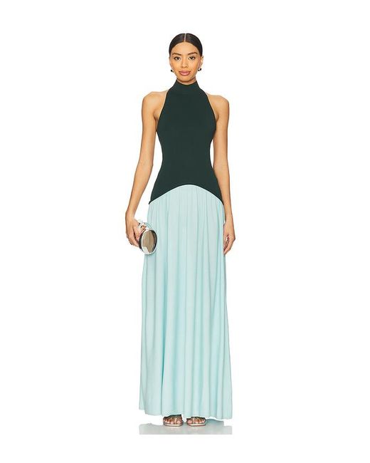 ROBE DOS-NU SOGLIO en Baby Blue Solid & Striped