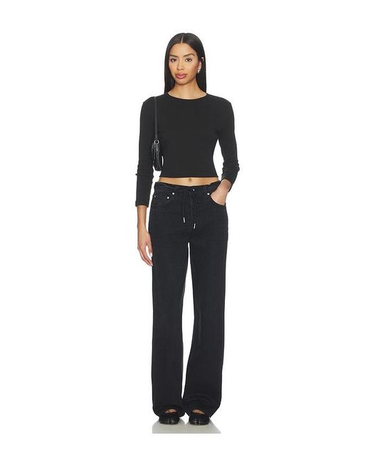 GRLFRND Black Bella Low Rise Boyfriend Drawstring