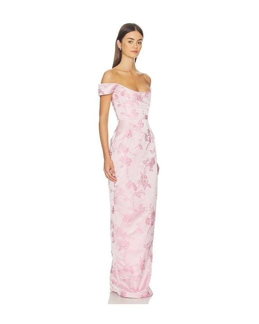 SAU LEE White Jackson Brocade Gown