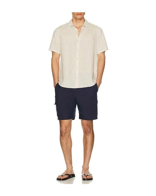 Onia Blue Air Linen Pull-On Cargo Short for men