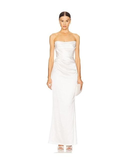 Nookie White Emelie Strapless Gown