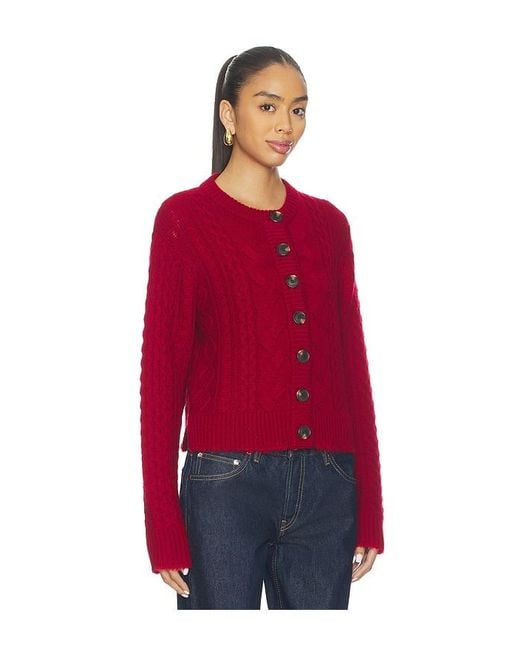 Re/done Red Cable Cardigan