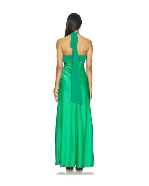 Runaway the Label Green Marilla Ruched Halter Maxi Dress