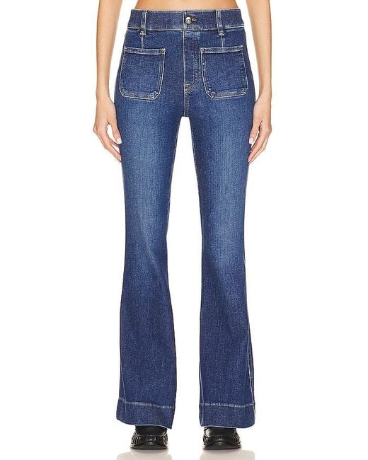 Spanx Blue Flare Jeans With Patch Pockets