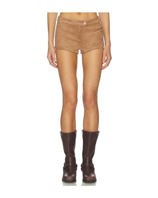 MORE TO COME White Graysen Faux Suede Short