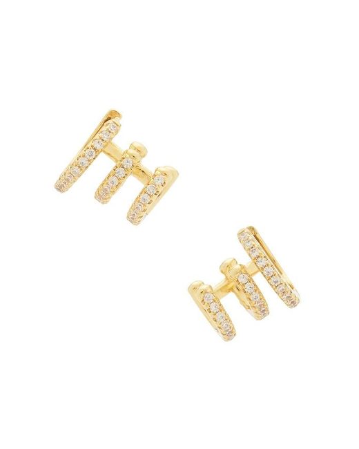 Shashi Metallic Katerina Triple Pave Earring