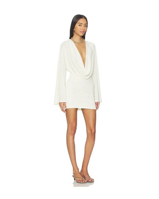 SNDY'S White Yolanda Long Sleeve Mini Dress