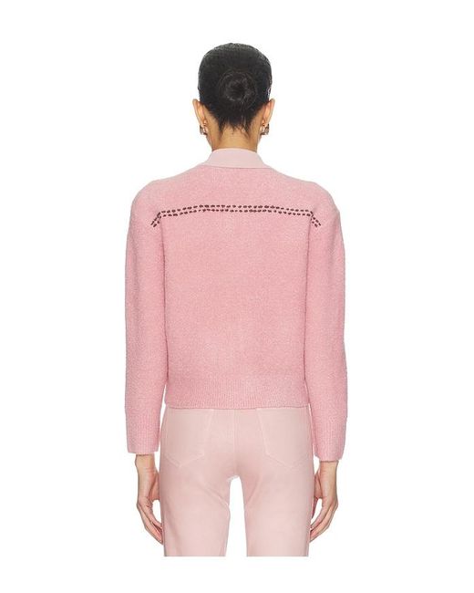 L'Agence Pink 'Agence Poetry Stitch Crop Cardigan