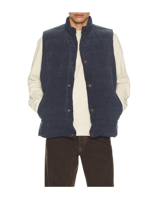 Marine Layer Blue Cord Puffer Vest for men