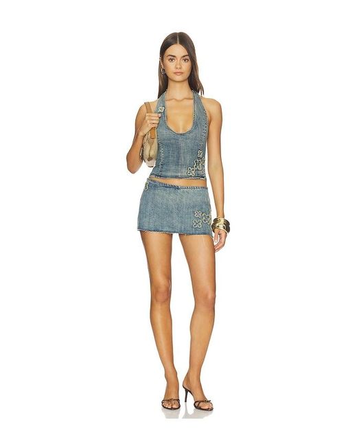 I.AM.GIA Blue Fauna Skort